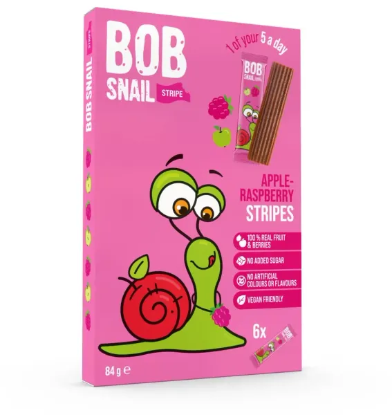 Bob Snail Paski Owocowe jabłko-malina 84g zdjęcie 1