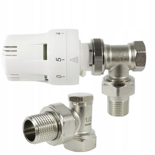 ZESTAW TERMOSTATYCZNY KĄTOWY Z NASTAWĄ WSTĘPNĄ ZAWÓR ZASILAJĄCY POWROTNY na Arena.pl
