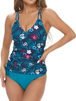Dwuczęściowy Strój Kąpielowy Tankini Push Up Wyszczuplający Kolorowy S