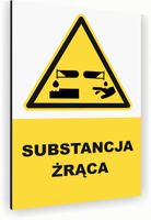 Tabliczka znak informacyjny 20x15 Biała SUBSTANCJA ŻRĄCA Aluminiowa