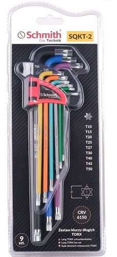 KLUCZE IMBUSOWE TORX DŁUGIE IMBUS T10-T50 ZESTAW 9szt Z OTWOREM SCHMITH na Arena.pl
