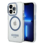 Etui Guess do iPhone 14 Pro, Niebieski, MagSafe