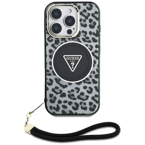 Etui Guess HC IML Leopard Triangle Cord Strap do iPhone 16 Pro MagSafe czar na Arena.pl