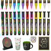 Markery Pisaki do Tablic Szyb Kredowe Mazaki do Szkła Flamastry Zestaw 12