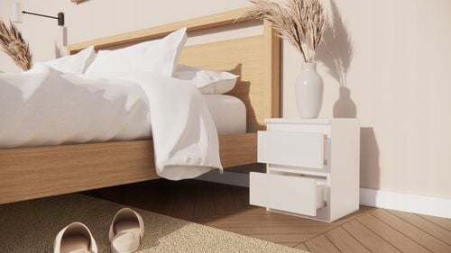 Szafka nocna, dwie szuflady stolik nocny, biała, salon sypialnia biuro na Arena.pl