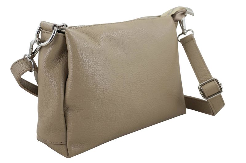 Uniwersalna torebka skórzana listonoszka - Beżowa zdjęcie 2