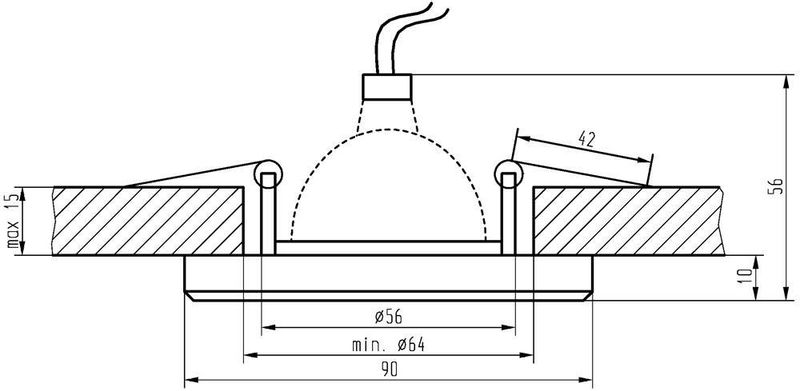 SS-13 CH/BK MR16 chrom opr. strop. stała kwadratowa szkło czarne zdjęcie 2