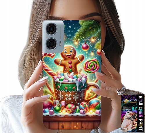 ETUI DO MOTOROLA G24 / G04 - PIERNIK PIERNIKI ŚWIĄTECZNE WZORY +FOLIA na Arena.pl