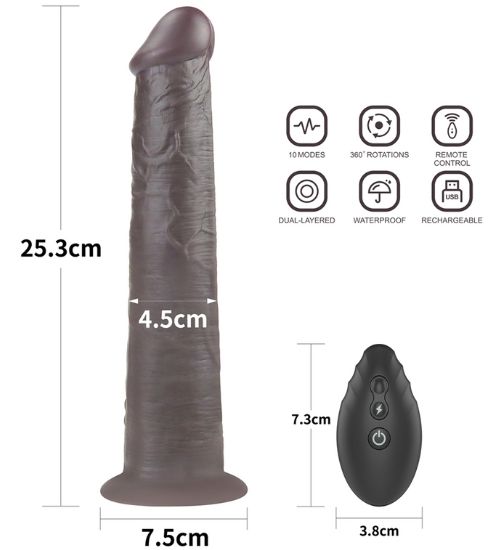Ciemne dildo z bezprzewodowym pilotem zdjęcie 5