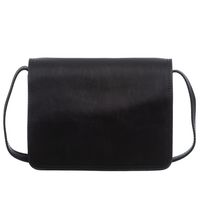 VERA PELLE torebka skórzana listonoszka duża z klapą V554 czarna