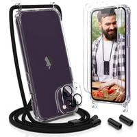 Etui na iPhone'a 14 Pro pokrowiec ze sznurkiem CZARNYM do powieszenia CASE