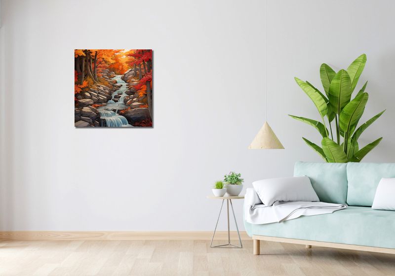 Obraz 60x60cm Jesienne Wodospady zdjęcie 2
