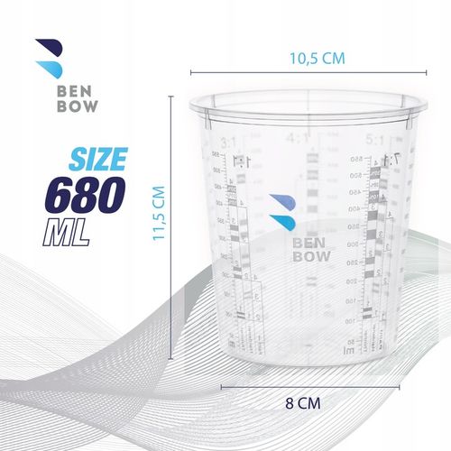 25x KUBEK LAKIERNICZY Z PODZIAŁKĄ 680ml + 3P na Arena.pl