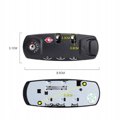 ZAMEK NA SZYFR SYSTEM TSA DO BAGAŻU WALIZKI na Arena.pl