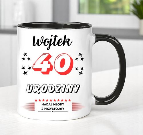KUBEK PREZENT NA 40 URODZINY MĘŻCZYZNY KOLEGI MĘŻA Z DOWOLNYM IMIENIEM na Arena.pl