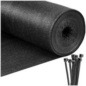 Siatka cieniująca 90% osłonowa 1,5x50 m antracytowa 200 szt. opasek zaciskowych