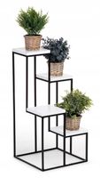 Kwietnik stojący KASKADA 70 cm czarno biały LOFT na 4 doniczki