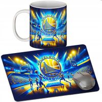 ZESTAW KUBEK + PODKŁADKA - GOLDEN ST WARRIORS - PREZENT WIELE WZORÓW + IMIĘ