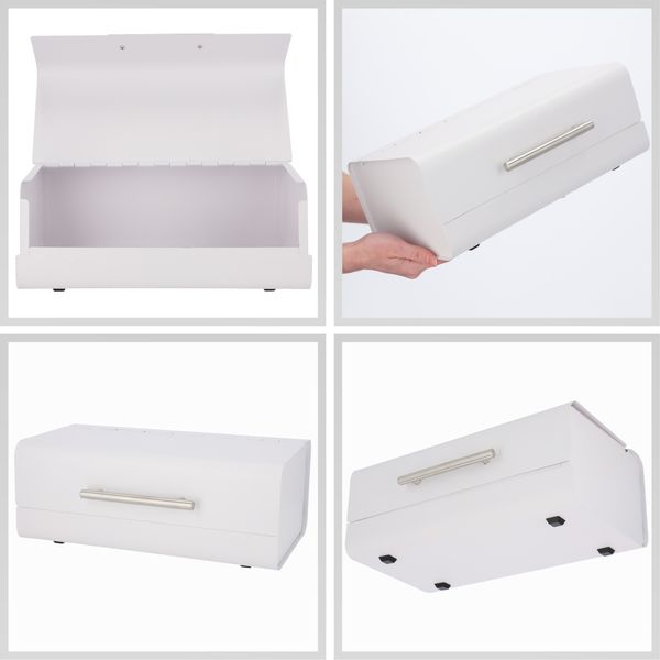 CHLEBAK POJEMNIK NA CHLEB PIECZYWO STALOWY BIAŁY zdjęcie 7