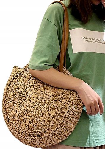 Klasyczna Torebka Torba Okrągła Słomiana Na Zakupy na Arena.pl