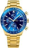 zegarek męski giewont chronograph sapphire złoto niebieski gw8720-b6