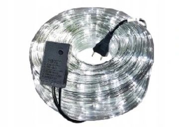 WĄŻ Świetlny 20m LED LAMPKI CHOINKOWE BIAŁY ZIMNY na Arena.pl