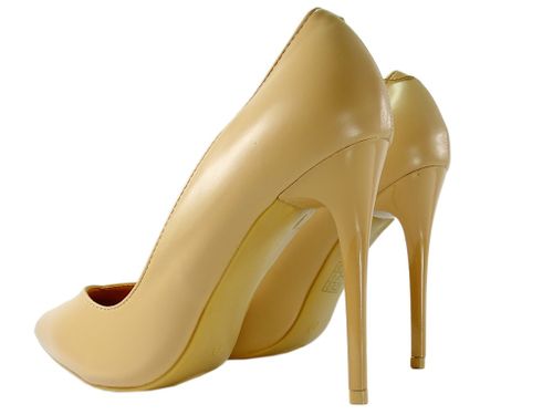 Beżowe matowe szpilki eko skóra 38 na Arena.pl