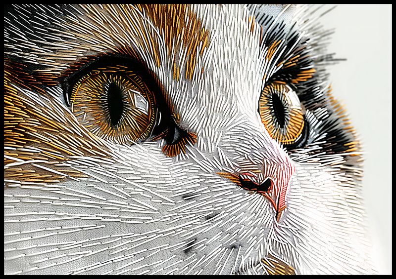 Plakat 100x70cm Nitkowany Kot zdjęcie 2