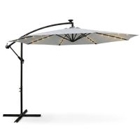 Parasol ogrodowy MILIN 245x300x300 duży z oświetleniem LED jasnoszary