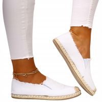 BUTY TRAMPKI ESPADRYLE DAMSKIE TENISÓWKI BIAŁE WYGODNE LEKKIE