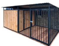 Kojec dla Psów 4x2m Drewniana podłoga - ściany zabudowane drewnem  GP389