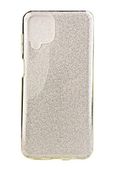 Etui brokatowe Shc do Samsung Galaxy A12 / M12 srebrny