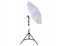ZESTAW REPORTERSKI 3w1 Parasolka + Statyw 220cm + Uchwyt Lampa Błyskowa ISO