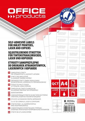 ETYKIETY OFFICE PRODUCTS 105X74 BIAŁE (100) na Arena.pl