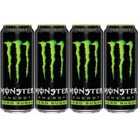 Monster Energy Zero Sugar Gazowany napój energetyzujący 500 ml x 4 sztuki