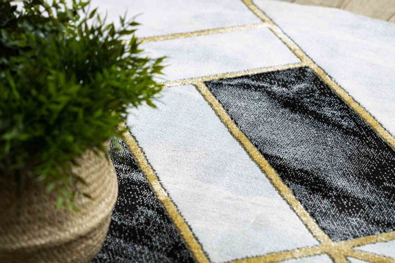 RUG/LU/ESTEMA/MARBLE3/BLACK+GOLD/R160 zdjęcie 3