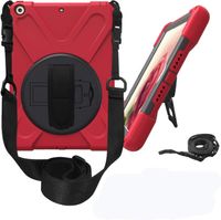 Etui do iPad 2/3/4 z Podstawką i Paskiem na Ramię Czerwone