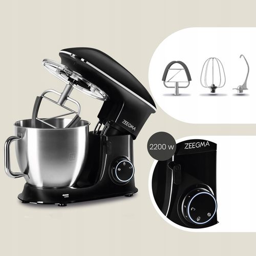 ROBOT KUCHENNY PLANETARNY MIKSER 6,5L 2200W AKCESORIA Duża Misa Czarny na Arena.pl