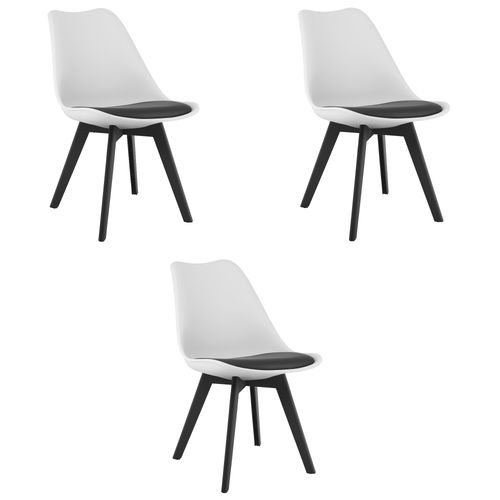 Krzesło MARK biało czarne / nogi czarne x 3 na Arena.pl