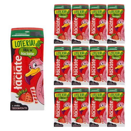 Łaciate Mleko UHT o smaku truskawkowym 200 ml x 12 sztuk na Arena.pl