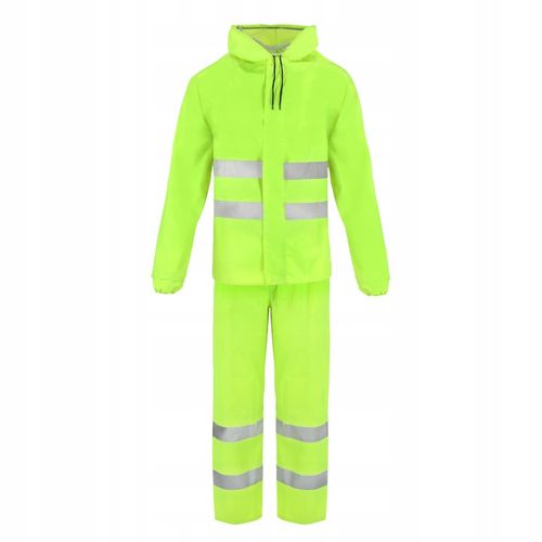 Ubranie PRZECIWDESZCZOWE ODBLASKOWE Lekki Komplet KURTKA + SPODNIE Hi-VIS na Arena.pl