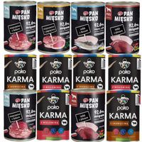 PAN MIĘSKO PAKO MIX KARMA MOKRA DLA PSA MIX 6 SMAKÓW PUSZKA 12 X 400 G