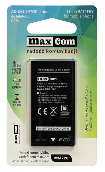 ORYGINALNY AKUMULATOR LI-ION MAXCOM MM 720 BB zdjęcie 4