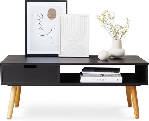 KOMODA Szafka RTV Kredens Regał na Telewizor z Szufladą CZARNY na Arena.pl