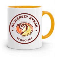 Kubek Żółty Wędkarza Najlepszy Rybak W Okolicy Z Nadrukiem Ze Zdjęciem