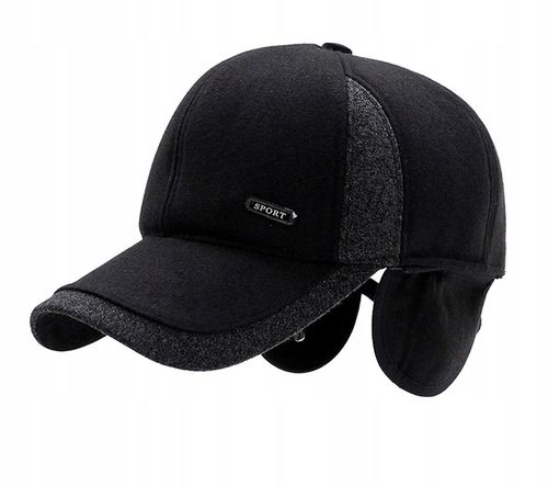 CZAPKA ZIMOWA MĘSKA Z DASZKIEM CIEPŁA CHOWANE NAUSZNIKI NA ZIMĘ MODNA na Arena.pl