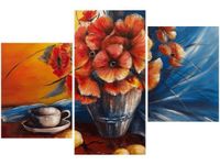 60 90CM OBRAZ 3 ELEM WAZON MAKÓW STOLE ŚCIENNY DRUK PŁÓTNO