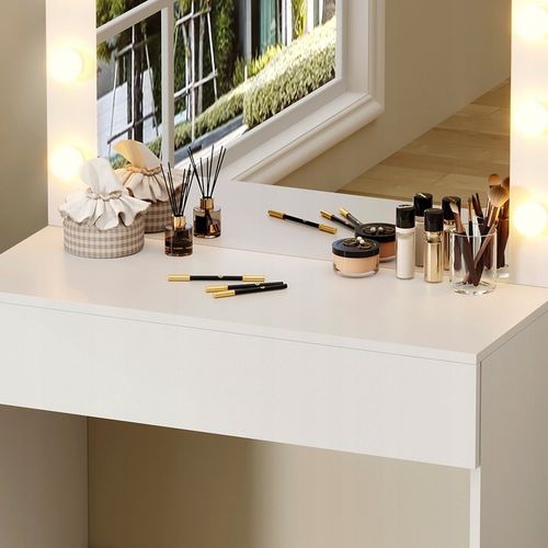 Toaletka kosmetyczna z oświetlniem LED z lustrem do makijażu + na Arena.pl