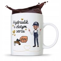 Kubek Prezent Dla Hydraulika O Złotym Sercu Z Nadrukiem Ze Zdjęciem