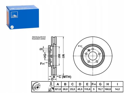TARCZA HAM PRZOD 321X28 V ATE na Arena.pl